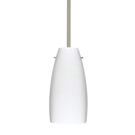 Besa Lighting Tao 10 Stem Pendant, Chalk, Satin Nickel Finish, 1x9W LED 1TT-1512KR-LED-SN
